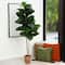 6ft. Rubber Tree in Decorative Planter with Real Touch Leaves